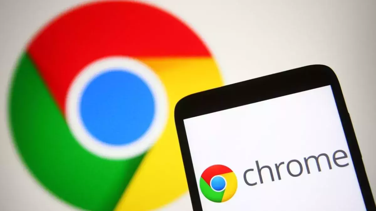 Un smartphone faisant tourner Google Chrome