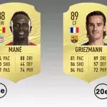 Griezmann ainsi que Mané n'occupent que les 20ème et 28ème places des meilleures cartes FIFA