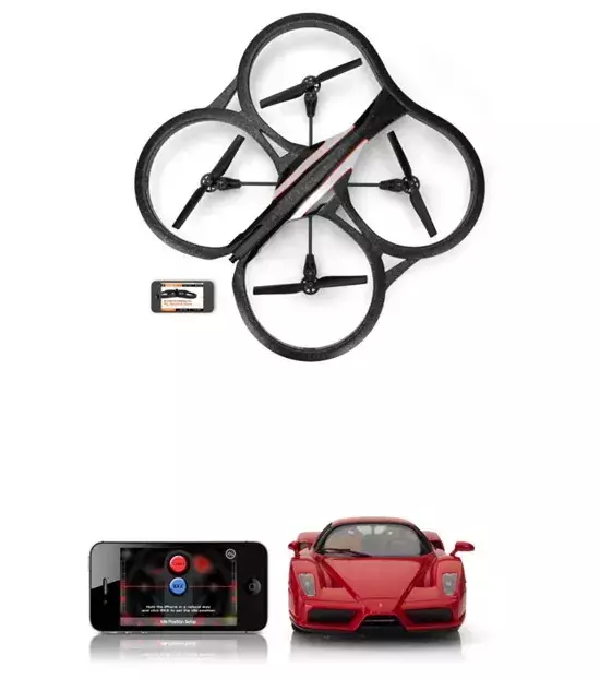 iPhone 5 - accessoire : pour les plus joueurs, que ce soit en l'air ou sur terre, ces accessoires sont nécessaires. Parrot AR.Drone 2.0, 299,95 euros / Ferrari Enzo Silverlit à radiocommande Bluetooth, 94,95 euros.  