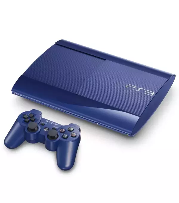 La PlayStation 3 de couleur bleue