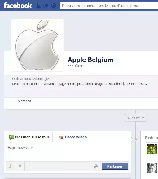 L'annonce spam pour l'iPhone 5 sur une page belge