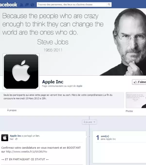 Le spam iPhone 5 sur Facebook