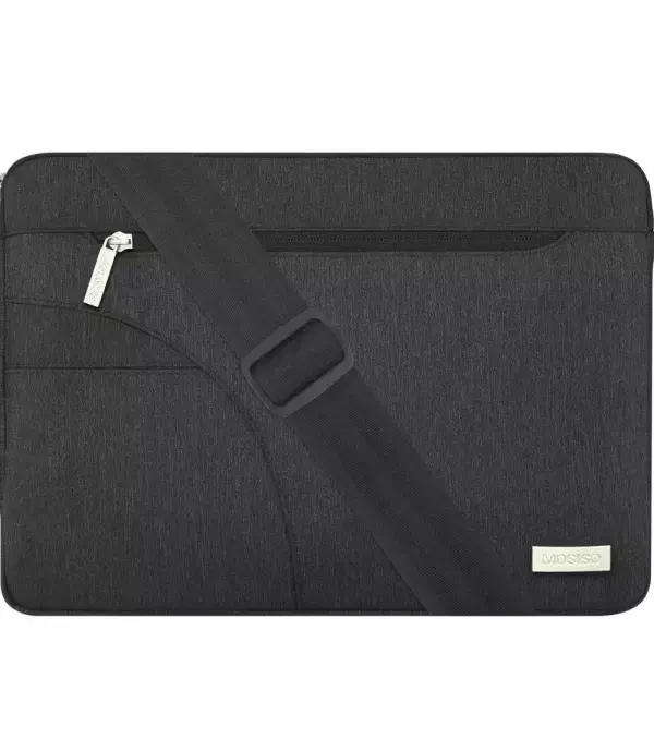 Sac à ordinateur portable 15- 15.6 pouces EU-15-BK-Shoulder-Side-Pocket de MOSISO Housse