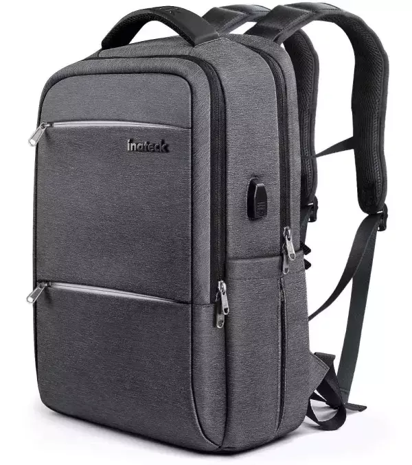 Sac à ordinateur portable avec port USB gris foncé modèle CB1001S_black de chez Inateck