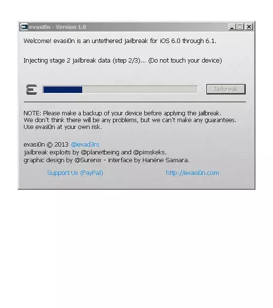 Jailbreak ios 6, étape 11: L'installation continue avec l'étape 2
