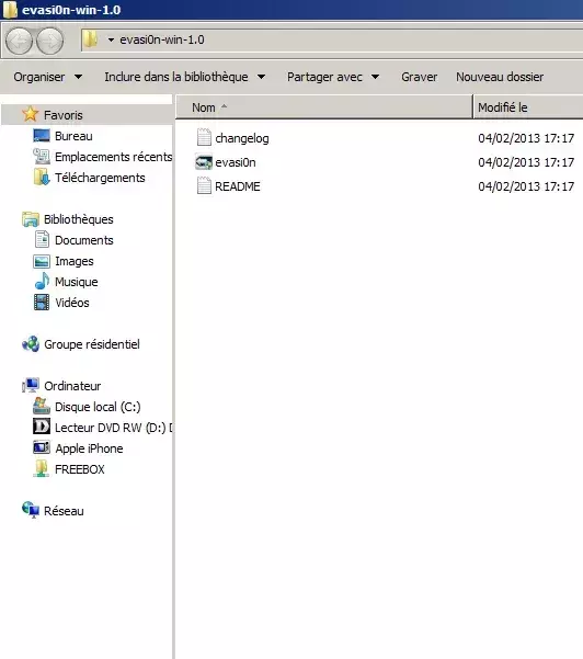 Jailbreak ios 6, étape 6: Téléchargez le jailbreak et ouvrez l'archive de téléchargement