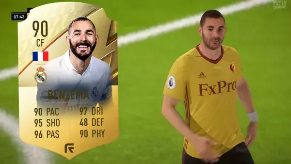 9. Karim Benzema : 90