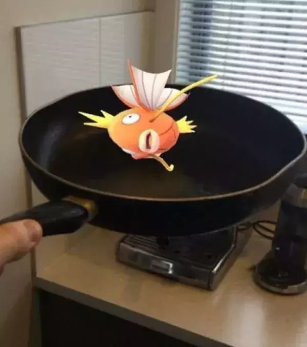 Apparitions surprenantes dans Pokémon Go : un Magicarpe prêt à être cuisiner