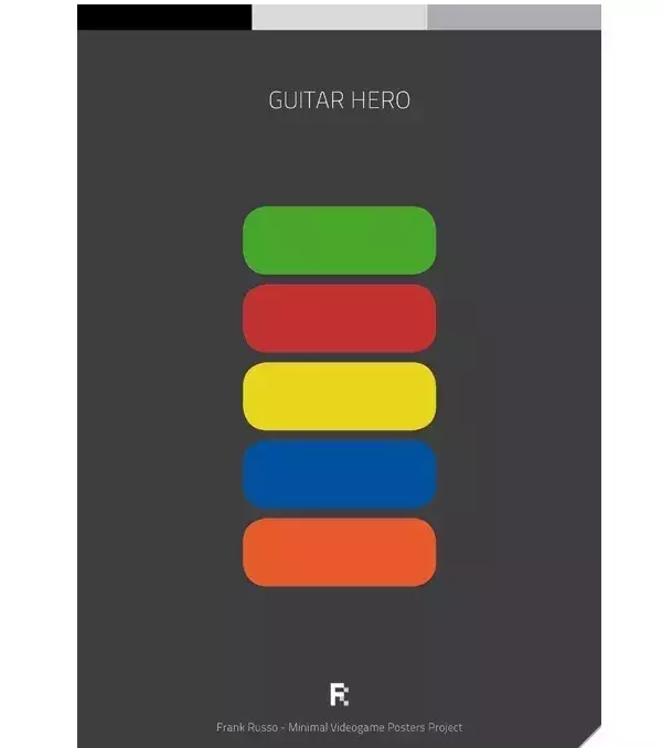 Des affiches gaming minimalistes : Guitar Hero