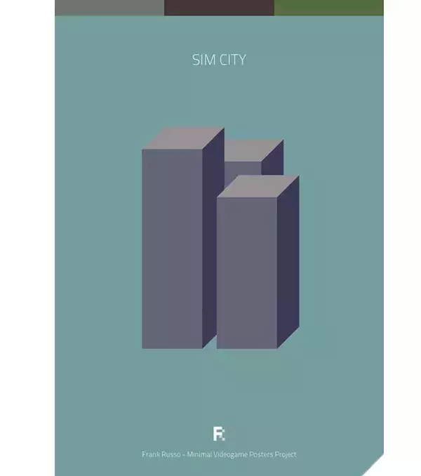 Des affiches gaming minimalistes : Sim City