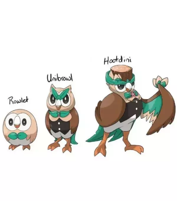 Evolution starters Pokémon Lune/Soleil : les évolutions possibles de Brindibou, le starter de type plante/vol