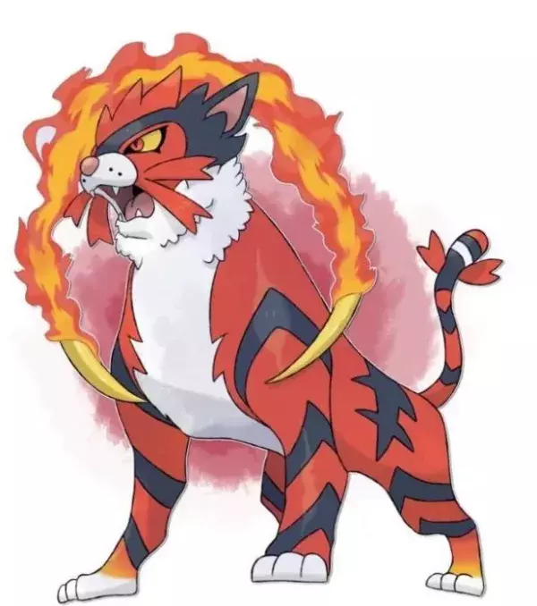 Evolution starters Pokémon Lune/Soleil : une superbe illustration pour l'évolution finale de Flamiaou