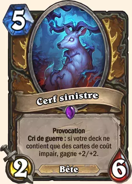 Hearthstone Extension Bois Maudit nouvelle carte Druide : Cerf sinistre