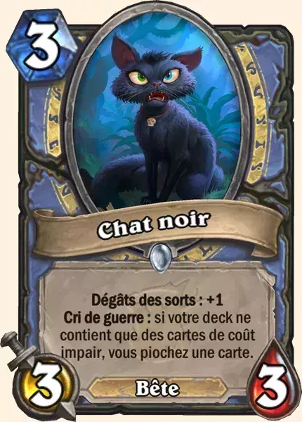 Hearthstone Extension Bois Maudit nouvelle carte Mage : Chat noit