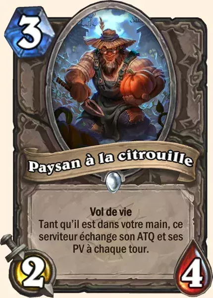 Hearthstone Extension Bois Maudit nouvelle carte neutre : Paysan à la citrouille