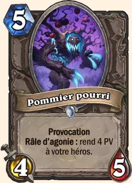 Hearthstone Extension Bois Maudit nouvelle carte Neutre : Pommier pourri