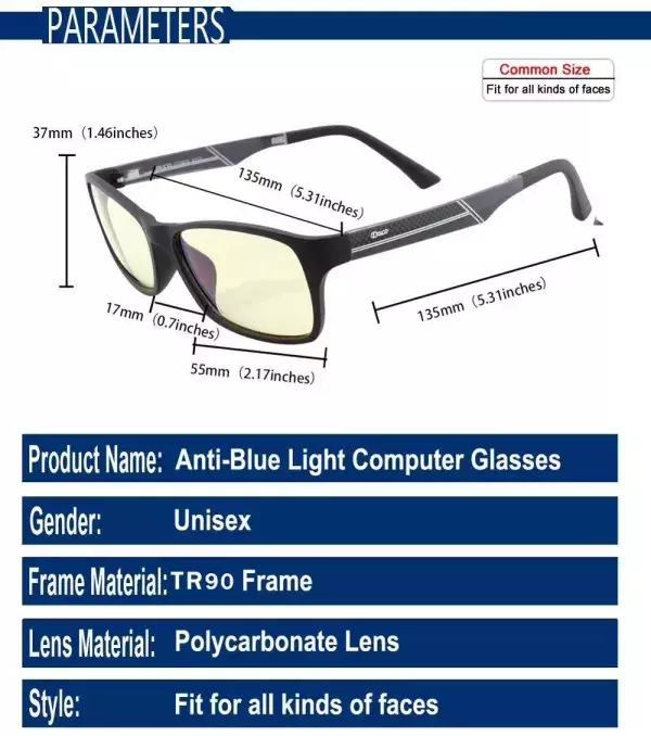 Les lunettes antireflet et anti-lumière bleue pour jeux vidéo Duco 223 de Duco