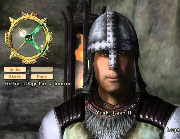 Meilleur mini-jeu dans un jeu : "Speechcraft" dans Oblivion