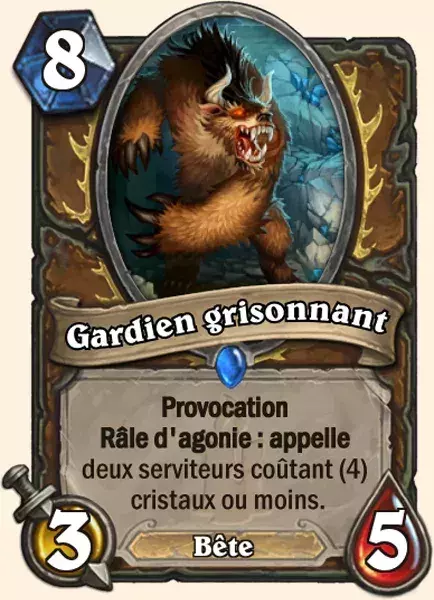 Nouvelle carte Hearthstone, Kobolds et Catacombes : Gardien grisonnant. Nouvelle carte serviteur Druide