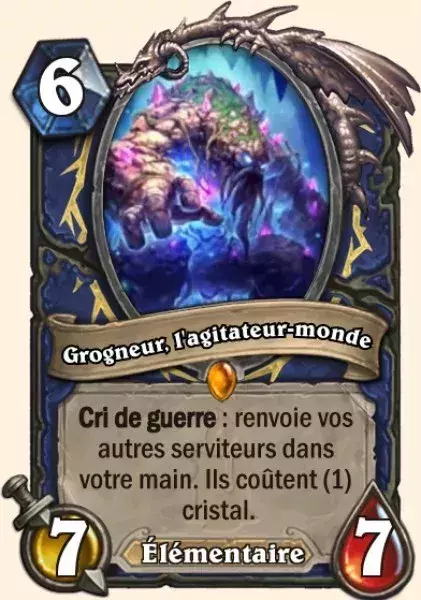 Nouvelle carte Hearthstone, Kobolds et Catacombes : Grogneur, l'agitateur -monde. Nouvelle carte légendaire Chaman