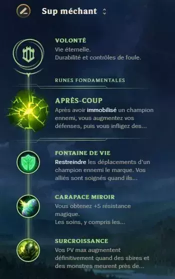 Nouvelles runes support