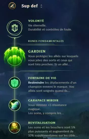 Nouvelles runes support