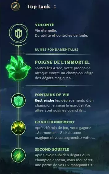Nouvelles runes tank