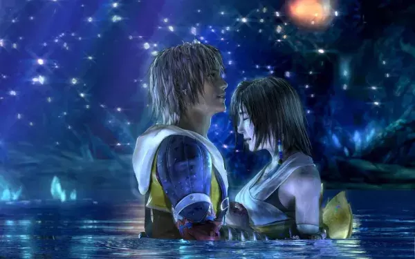 Yuna et Tidus dans Final Fantasy X