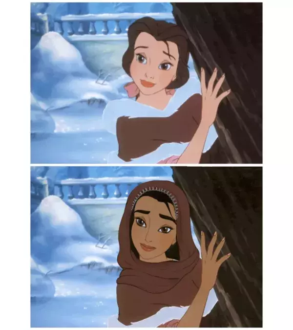 Belle (La Belle et la Bête) imaginée sous des traits... Arabes !