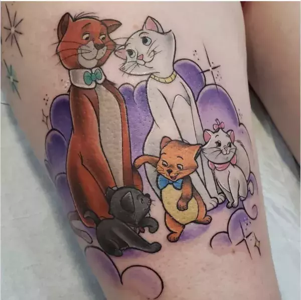 6. Thomas O'Malley, Duchesse, Marie, Toulouse et Berlioz (Les Aristochats)