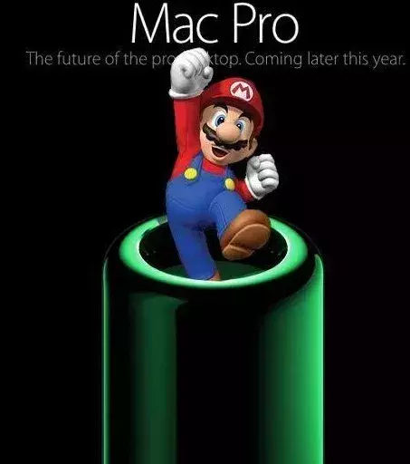Ici, le nouveau design du Mac Pro d'Apple a été comparé au puits d'où sort Mario