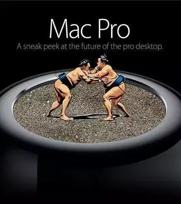 Le nouveau Mac Pro d'Apple détourné en tatami sur lequel combattent des sumos