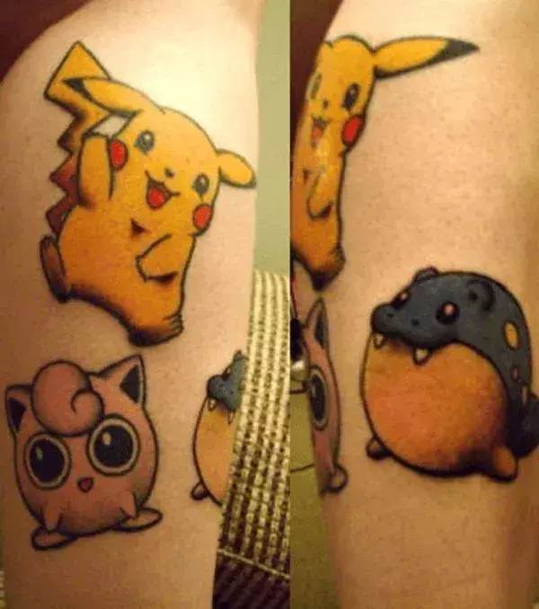 Pikachu, Obalie et Rondoudou         