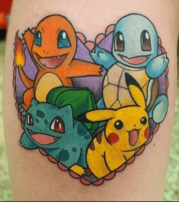 Pluie de mignonnerie avec Pikachu et les starters de la 1ère Gen.
