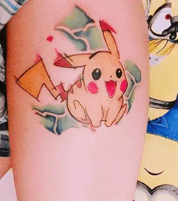 Un Pikachu bondissant et kawai